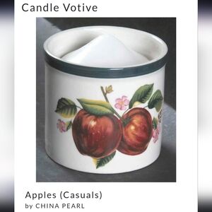 Apple Motif Ceramic Stoneware Votive Candle Holder Or Sugar Dish - Casuals China